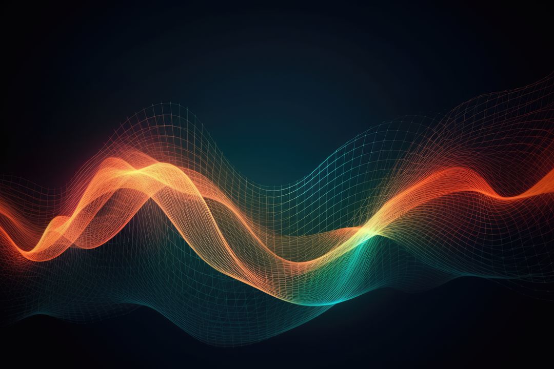 Abstract orange and blue wavy lines on black background, created using generative ai technology - Free Images, Stock Photos and Pictures on Pikwizard.com