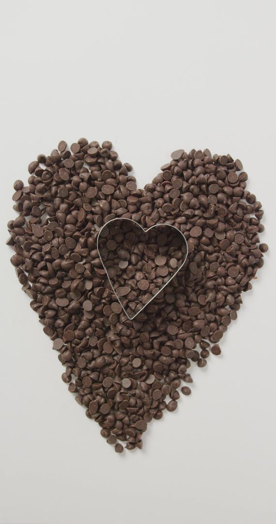 Heart-Shaped Chocolate Chips Arrangement with Cookie Cutter