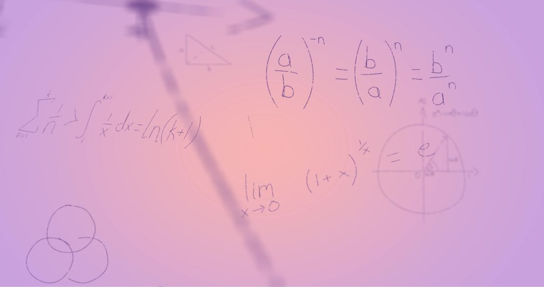 Handwritten Mathematical Formulae on Purple Background