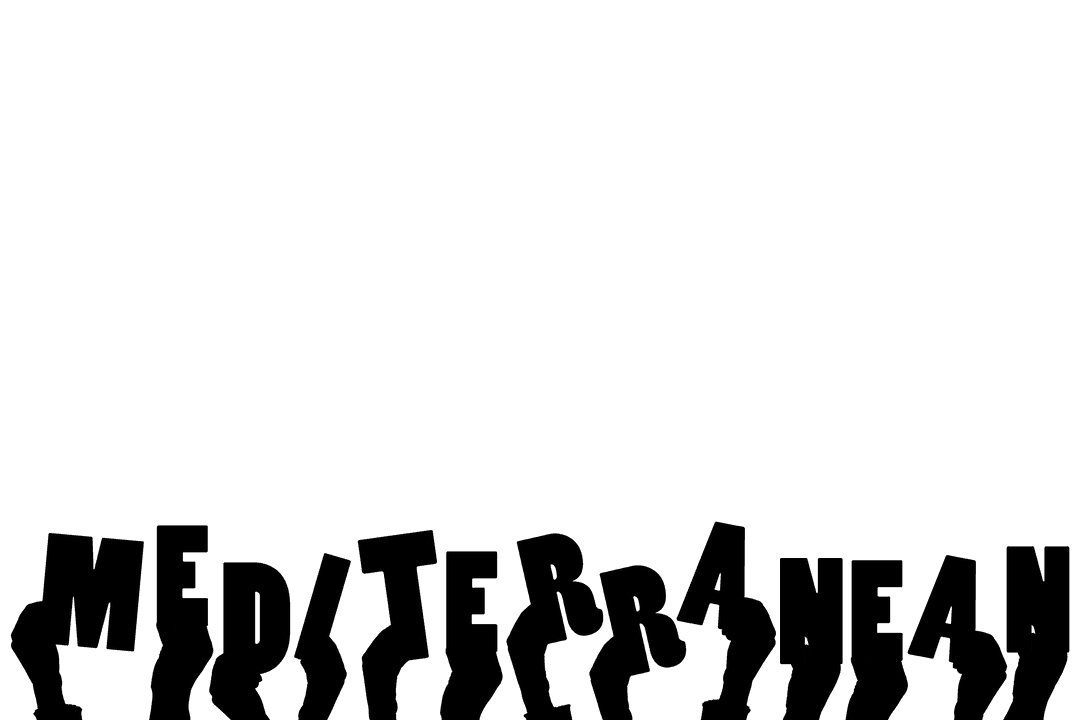 Human Hands Holding Mediterranean Text on Transparent Background