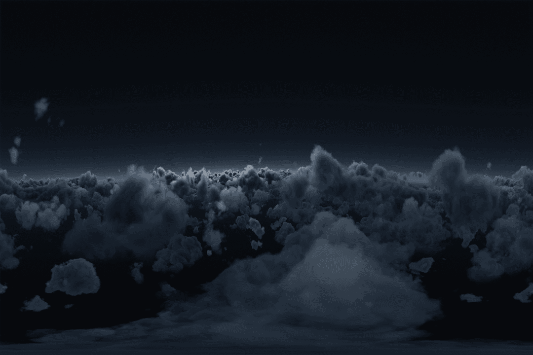 Mystical Nighttime Cloudscape with Transparent Atmosphere