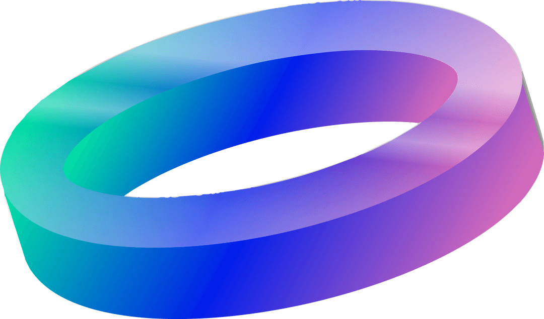 Volumetric 3D Ring with Gradient on Transparent Background