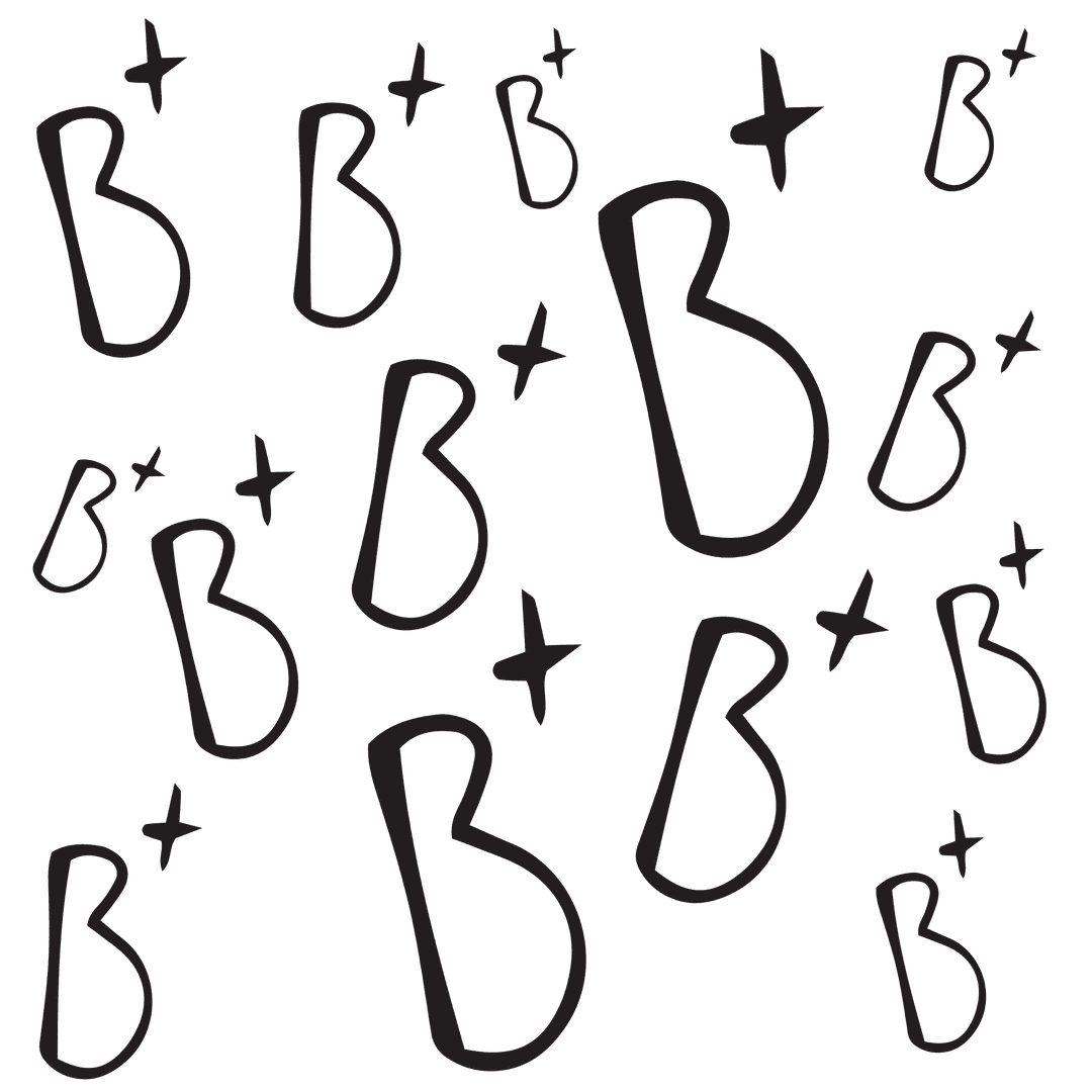 B Plus Letters Symbol Pattern on Transparent Background