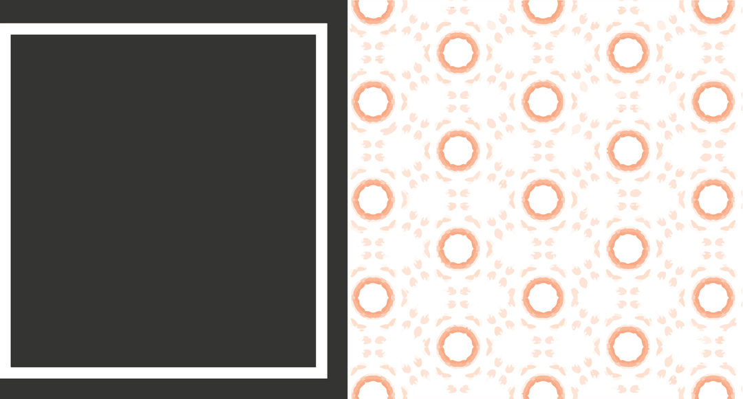 Transparent Digital Pattern Design with Black Square and Pink Circles