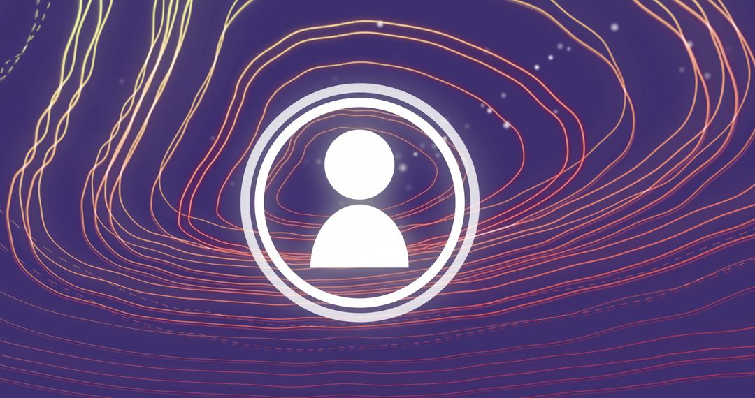 Digital Person Icon with Dynamic Red Lines