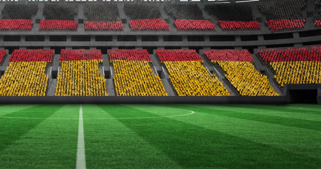German Flags Display in Stadium with Bright Vibrant Colors