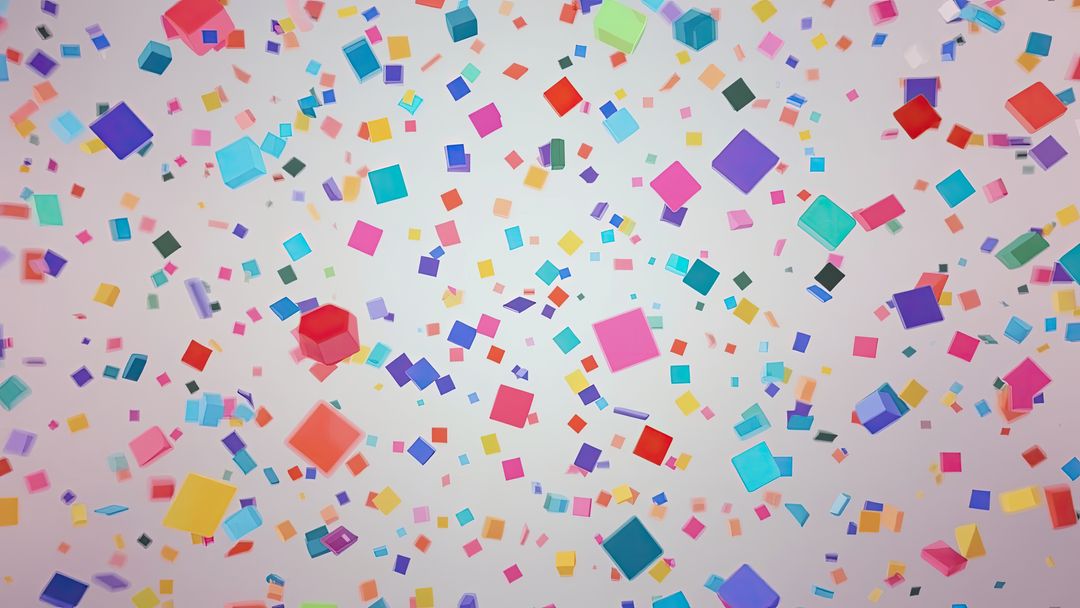 Colorful 3D Cubes Floating on Abstract Background