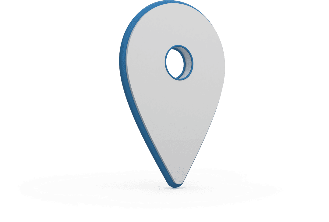 Transparent GPS Location Symbol with Blue Outline