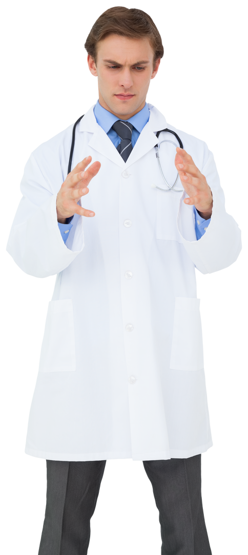 Caucasian Male Doctor with Virtual Interface on Transparent Background - Download Free Stock Images Pikwizard.com