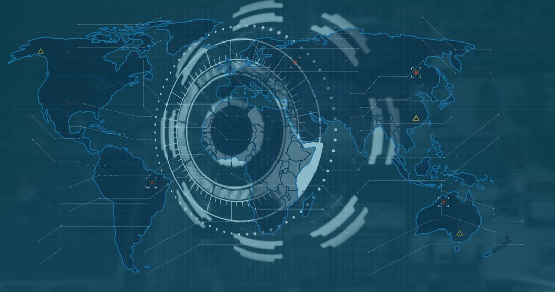Global Digital Interface with Futuristic Data Visualization