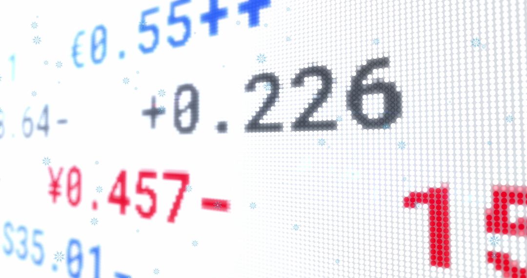 Digital Trading Board Displaying Currency Fluctuations