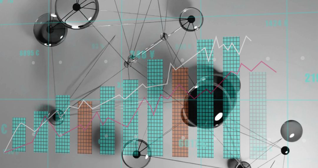 Futuristic Data Visualization with Graphs and Network Nodes
