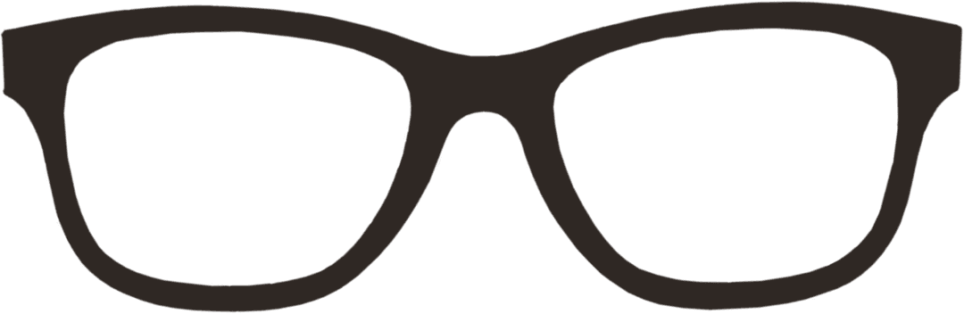Black Eyeglasses Silhouette on Transparent Background Vector Design