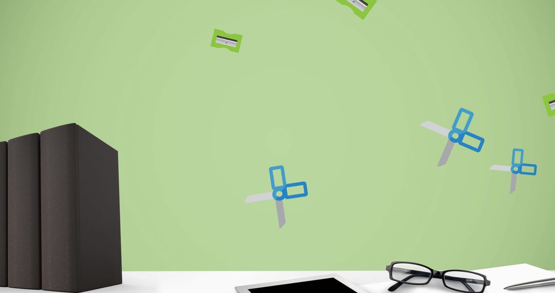 Office Files with Electronics on Desk for Clean Desk Day