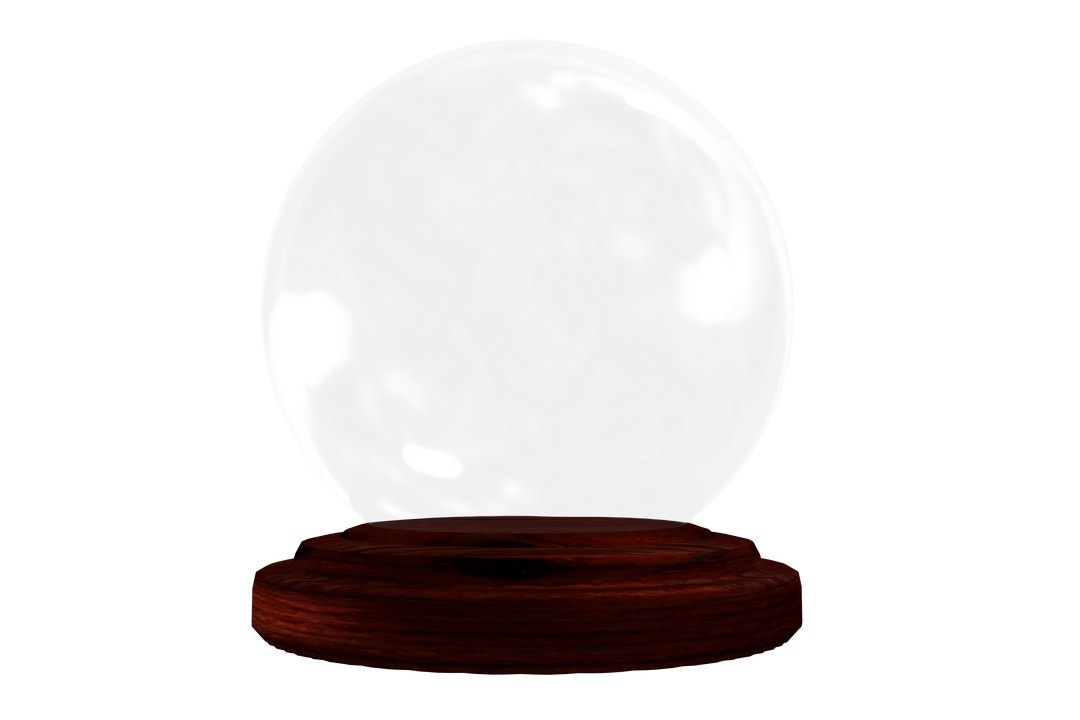 Transparent snow globe on wooden base - Download Free Stock Images Pikwizard.com