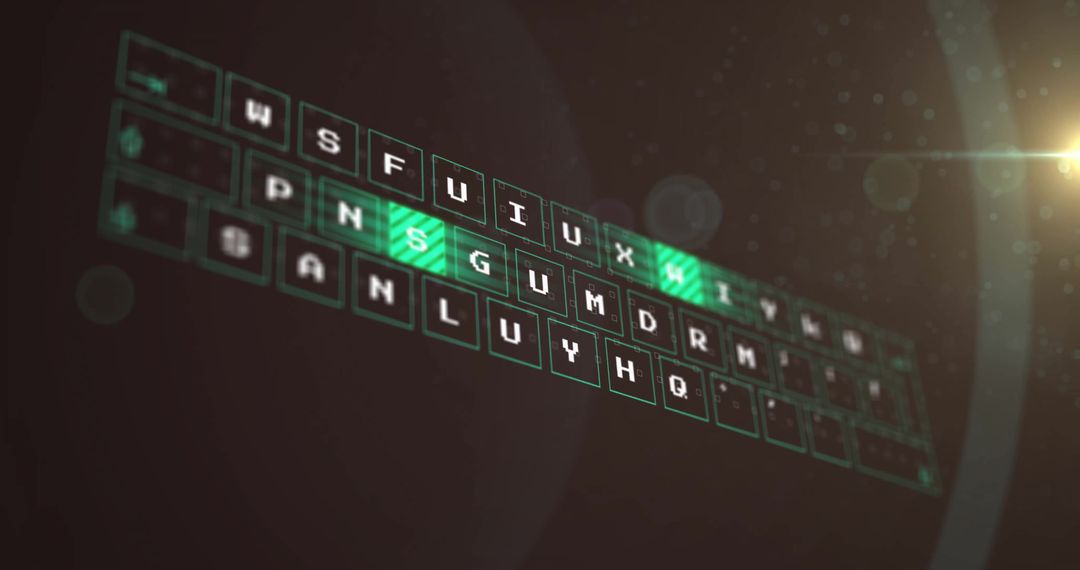 Digital Financial Data Processing Interface with Floating Symbols