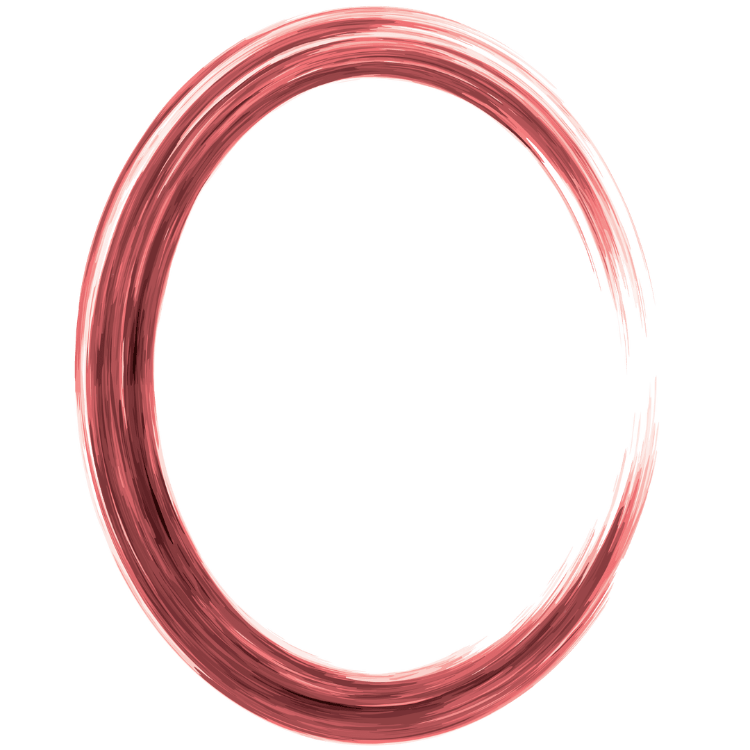 Abstract brush stroke circle on transparent background