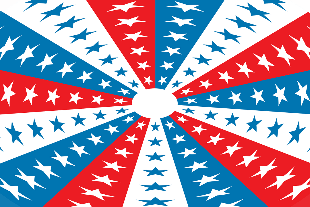 Patriotic Radiating Stars with Transparent Background
