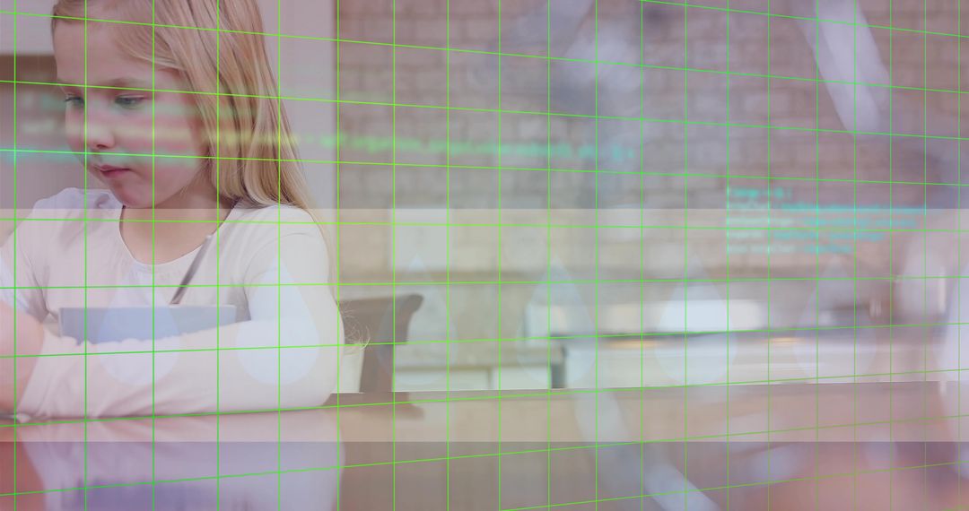 Child Learning at Home with Digital Overlay and Blueprint Concept