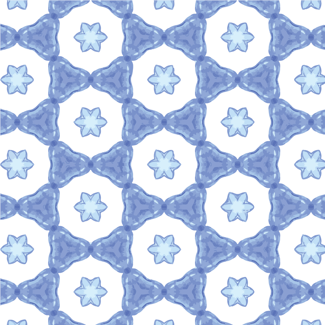 Blue Geometric Star Pattern with Transparent Background