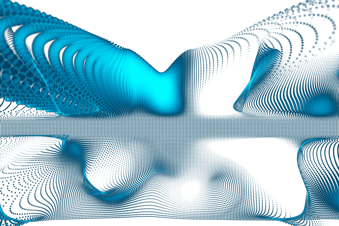 Abstract Blue Digital Wave on Transparent Background