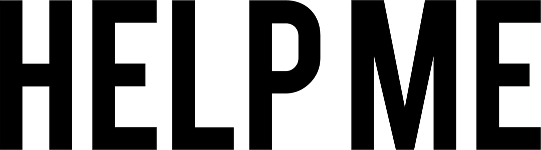 Help Me Text Isolated on Transparent Background