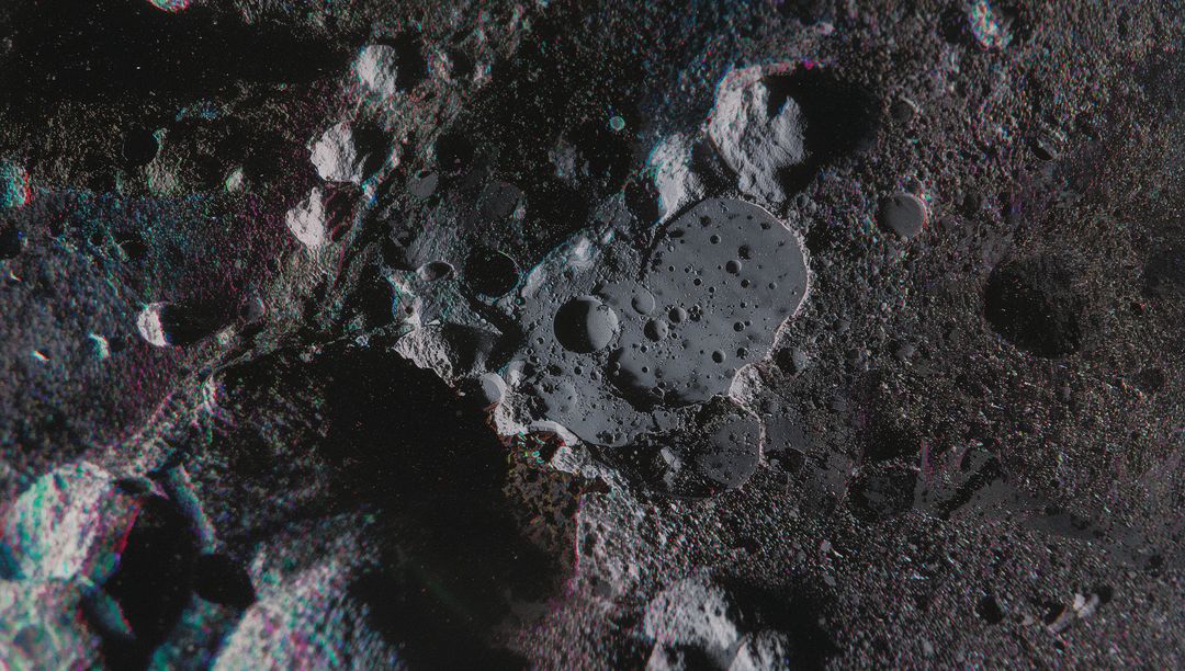 AI Rendered Close-Up of Space Crater Textured Surface