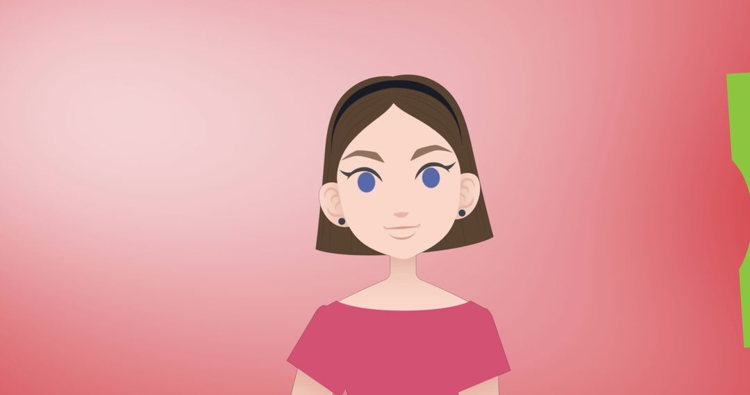 Stylish Female Pictogram on Pink Background with Copy Space