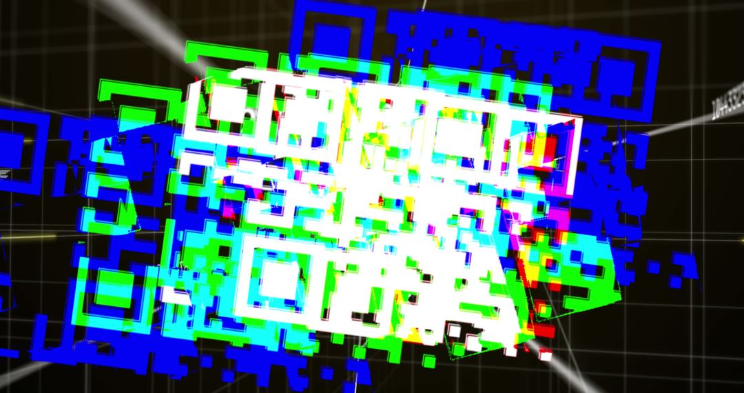 Digital QR Code with Streaming Data Over Grid Network - Free Images, Stock Photos and Pictures on Pikwizard.com