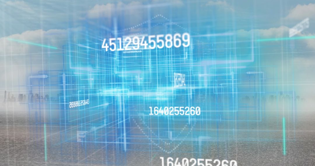 Digital Data Processing Overlaying Cityscape for Business Technology