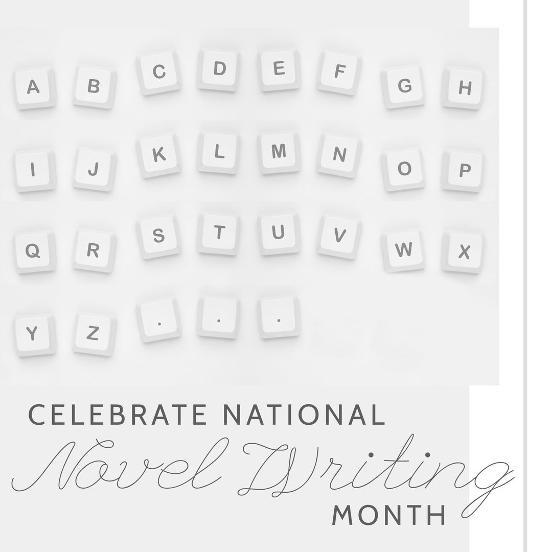 National Novel Writing Month Celebration Concept with Keyboard Letters - Download Free Stock Templates Pikwizard.com