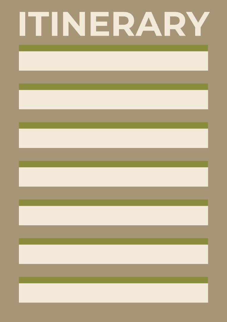 Minimalist Itinerary Template with Simple Clean Layout