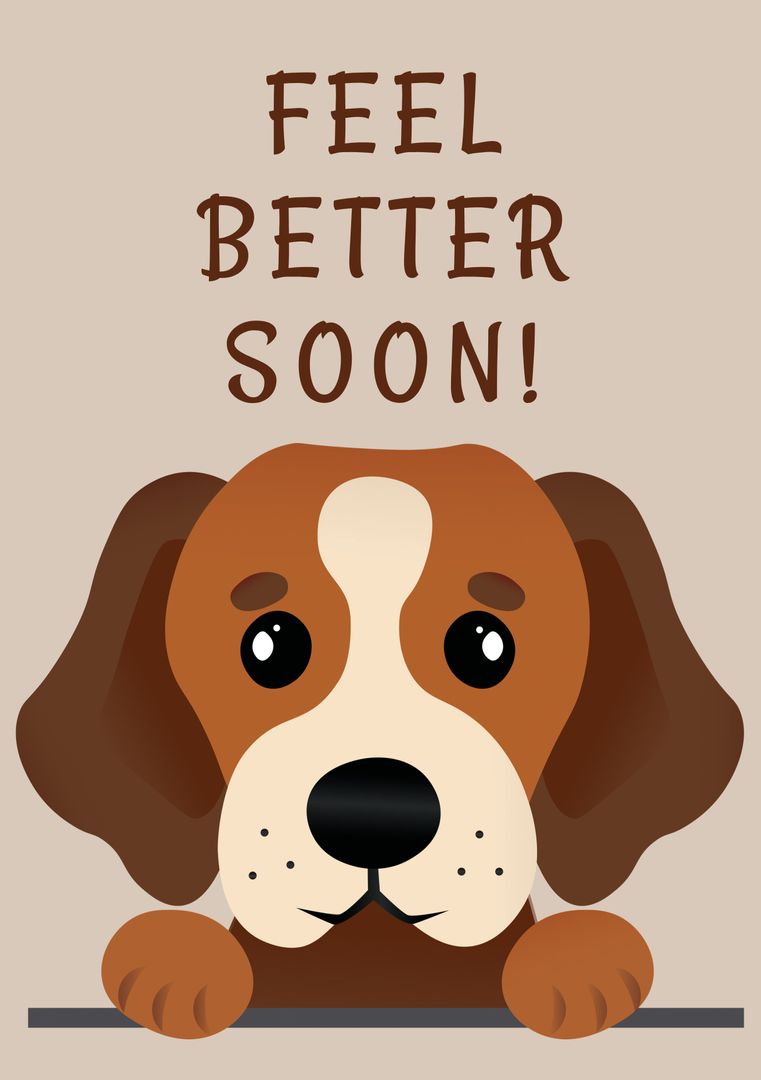 Comforting Get Well Soon Card Featuring Cute Cartoon Dog