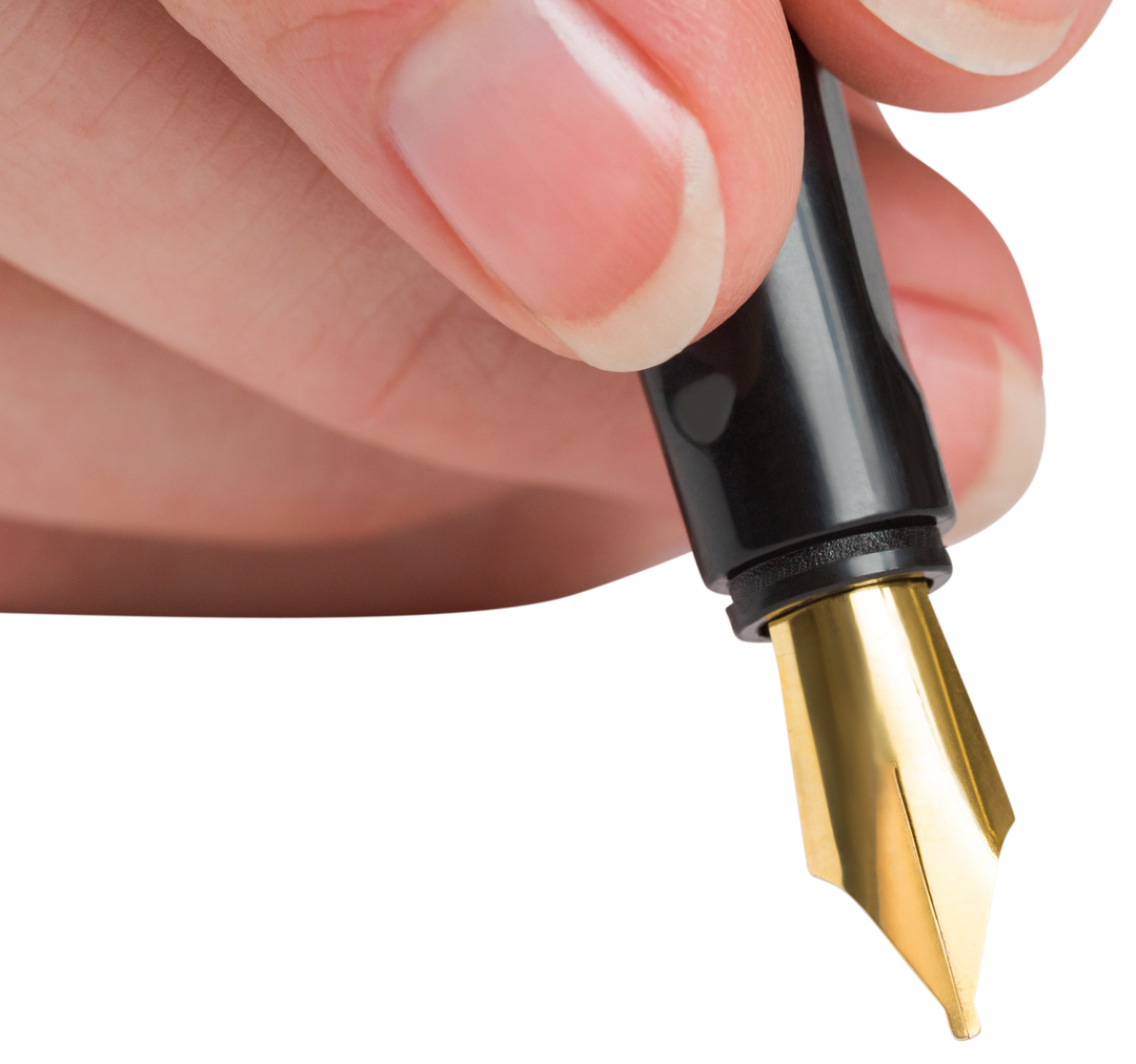 Close-Up of Transparent Fountain Pen and Hand Writing - Download Free Stock Images Pikwizard.com