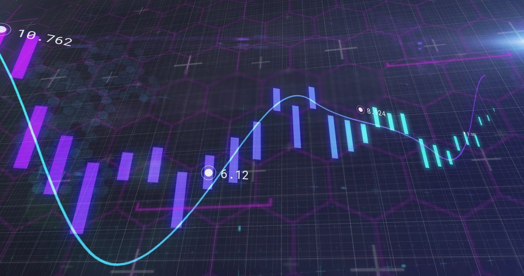 Futuristic Financial Data Visualization Chart