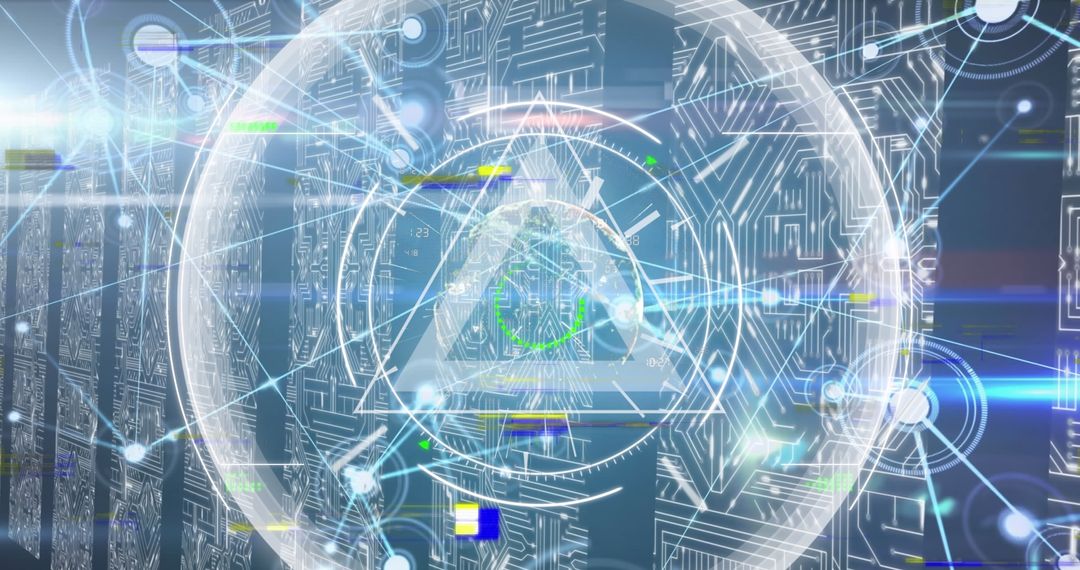 Futuristic Digital Network with Geometric Patterns