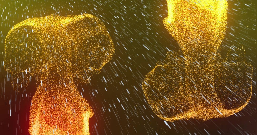 Abstract Golden Particles & Light Trails on Dark Background