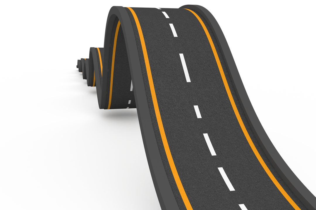 3D Curved Road Illustration on Transparent Background - Download Free Stock Images Pikwizard.com