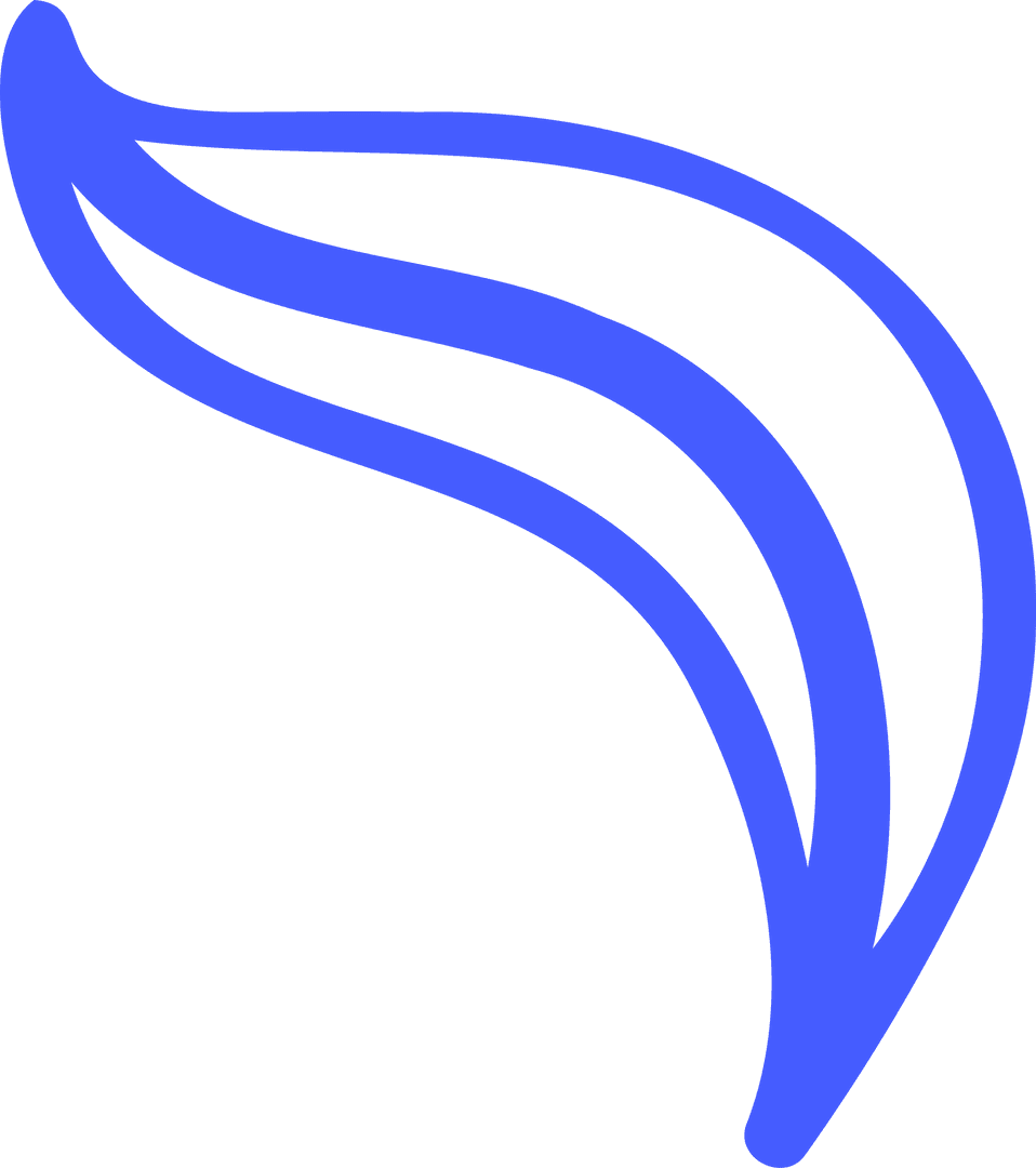 Blue Abstract Arrow Wave on Transparent Background