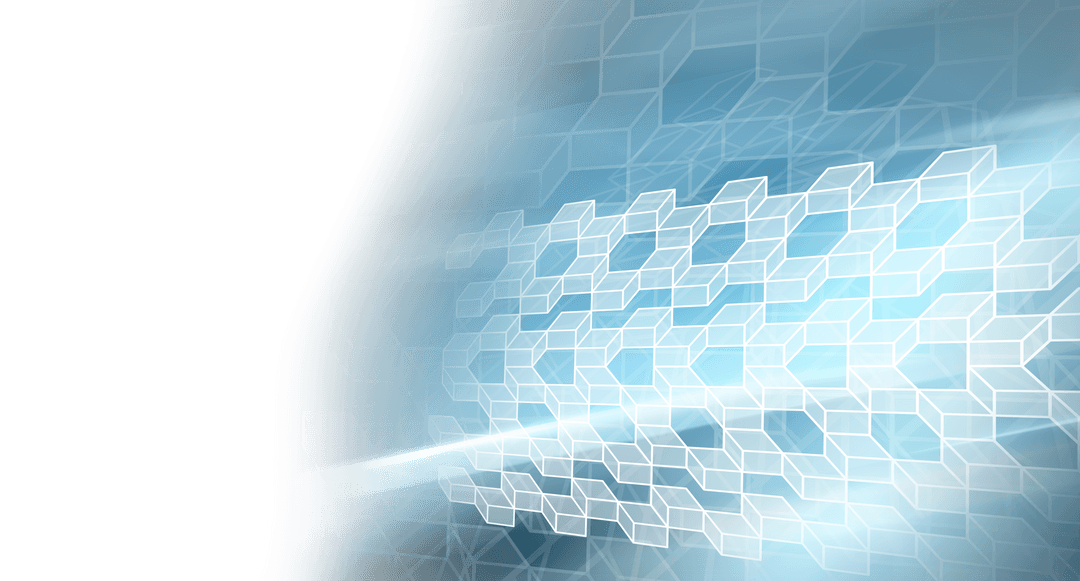 Transparent Digital Interface with White Cubes Illustration