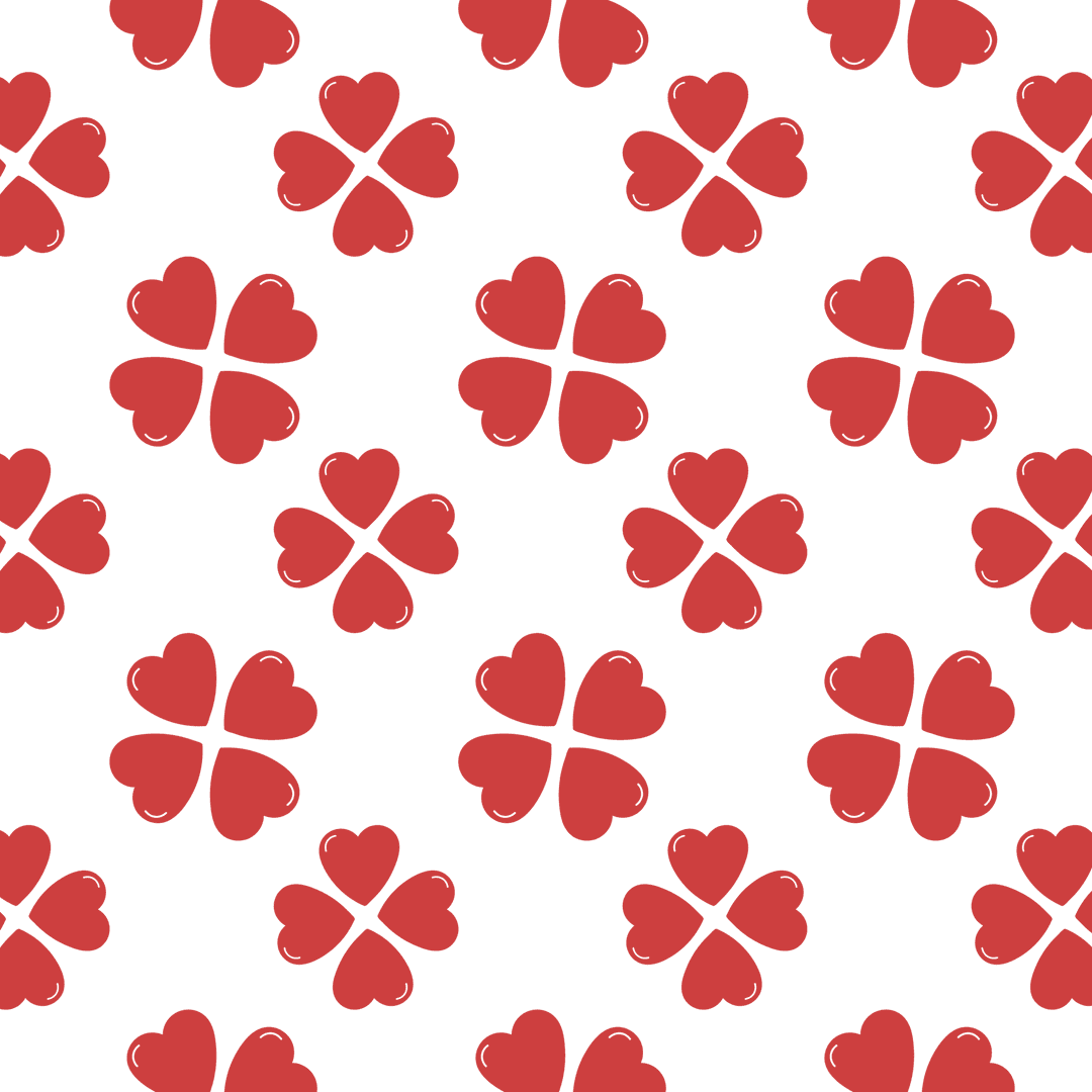 Red Hearts Pattern on Transparent Background for Valetine's Day Romance