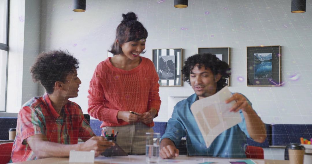 Dynamic Team Collaborating on a Project with Lively Discussion