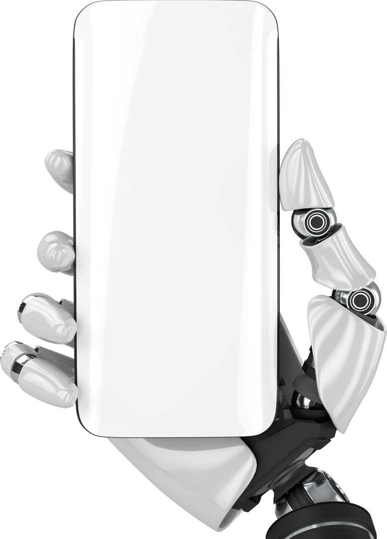 Robot Hand Holding Smartphone on Transparent Background - Download Free Stock Images Pikwizard.com