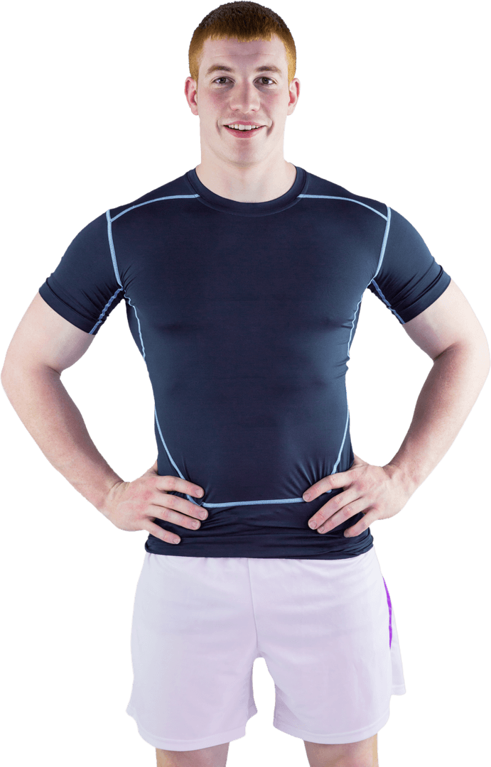 Transparent Background of Confident Rugby Player Smiling