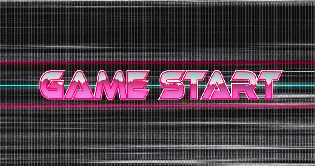 Game Start Text with Retro Light Effects