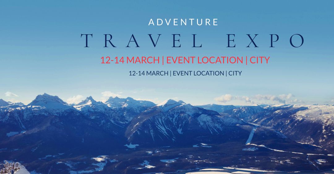 Majestic snow-capped mountains at adventure travel expo