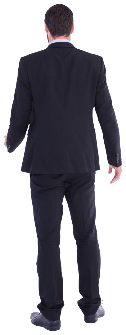 Rear View of Businessman in Transparent Formal Wear