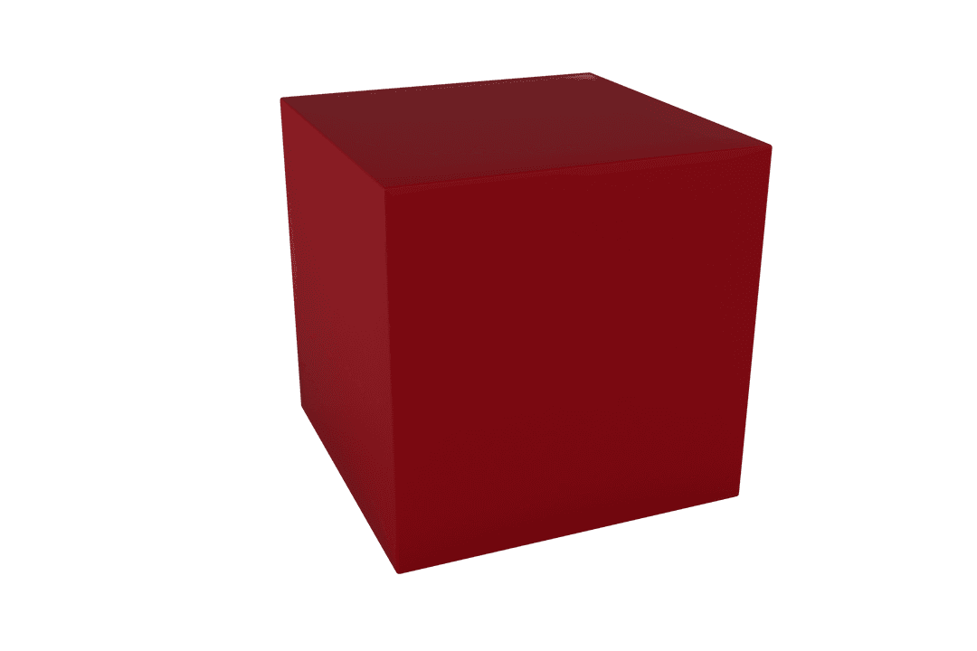 Red Cube Illustration on Transparent Background