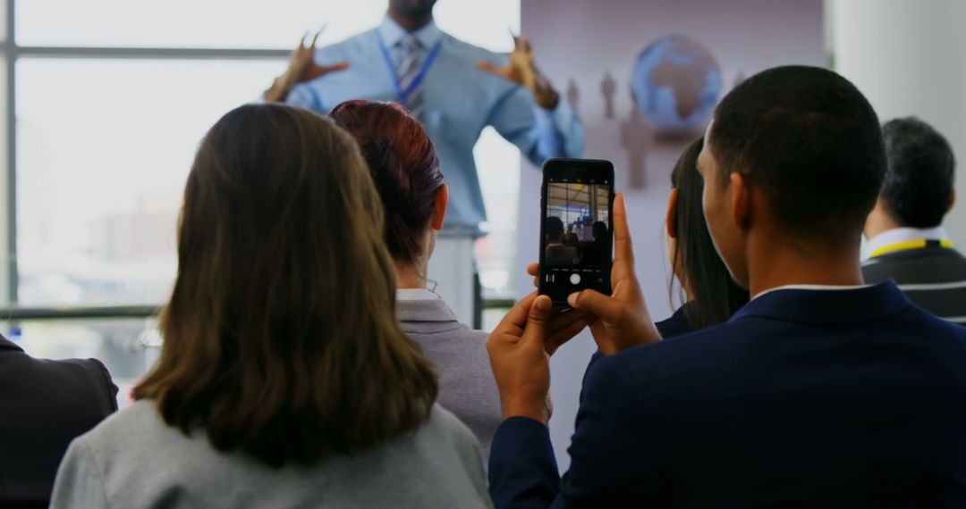 Business Seminar Speaker with Attendee Recording Presentation