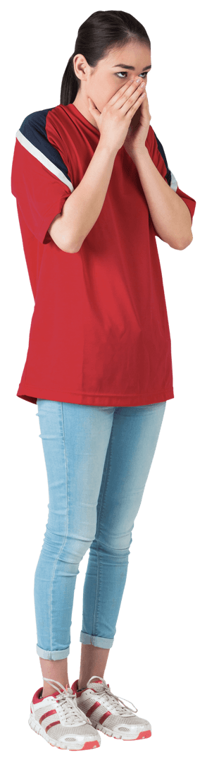 Transparent Image Of Nervous Football Fan Cheering Enthusiastically